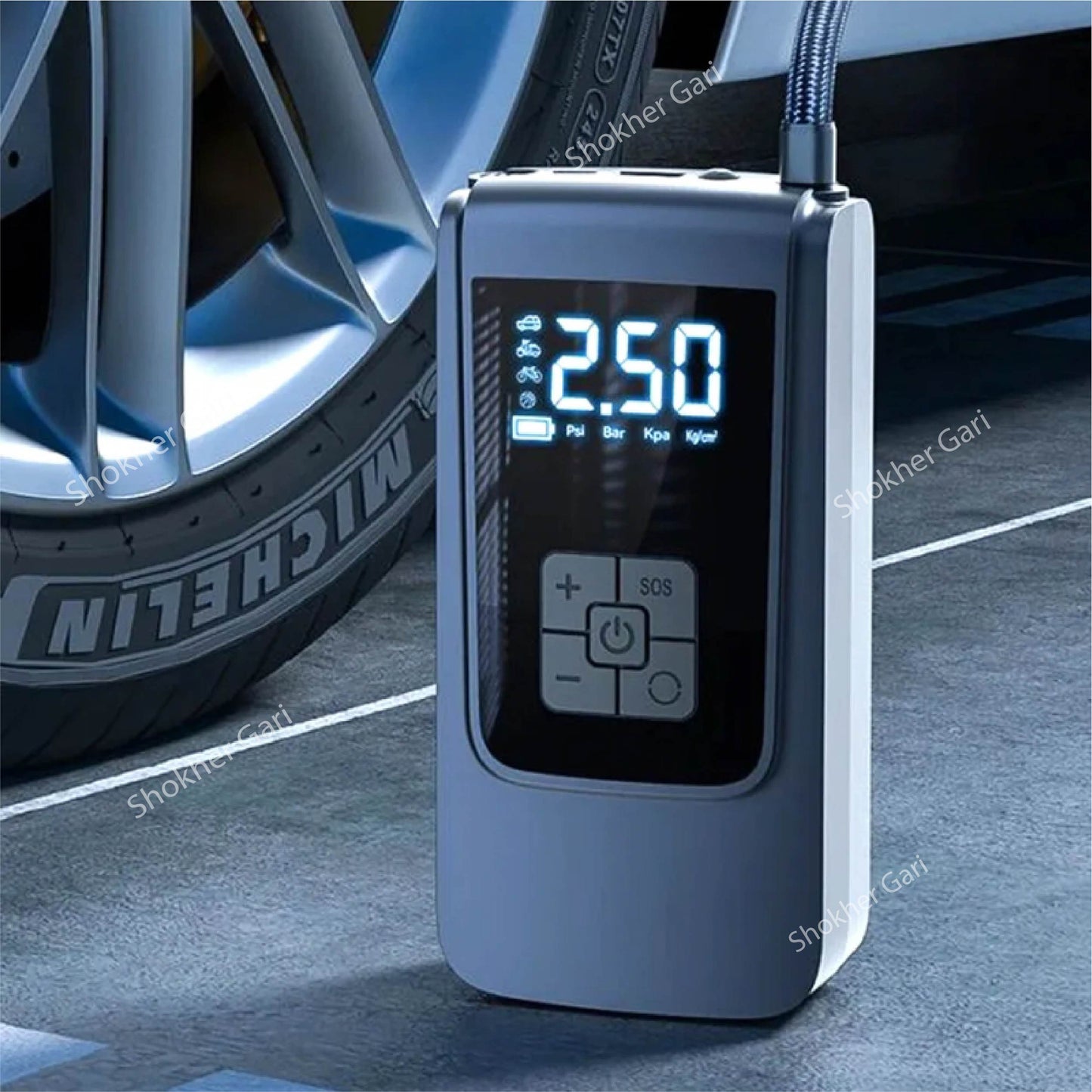 Portable Air Compressor for Car Tires - Car Air Pump MX-AC01 Tire inflator With Power Bank