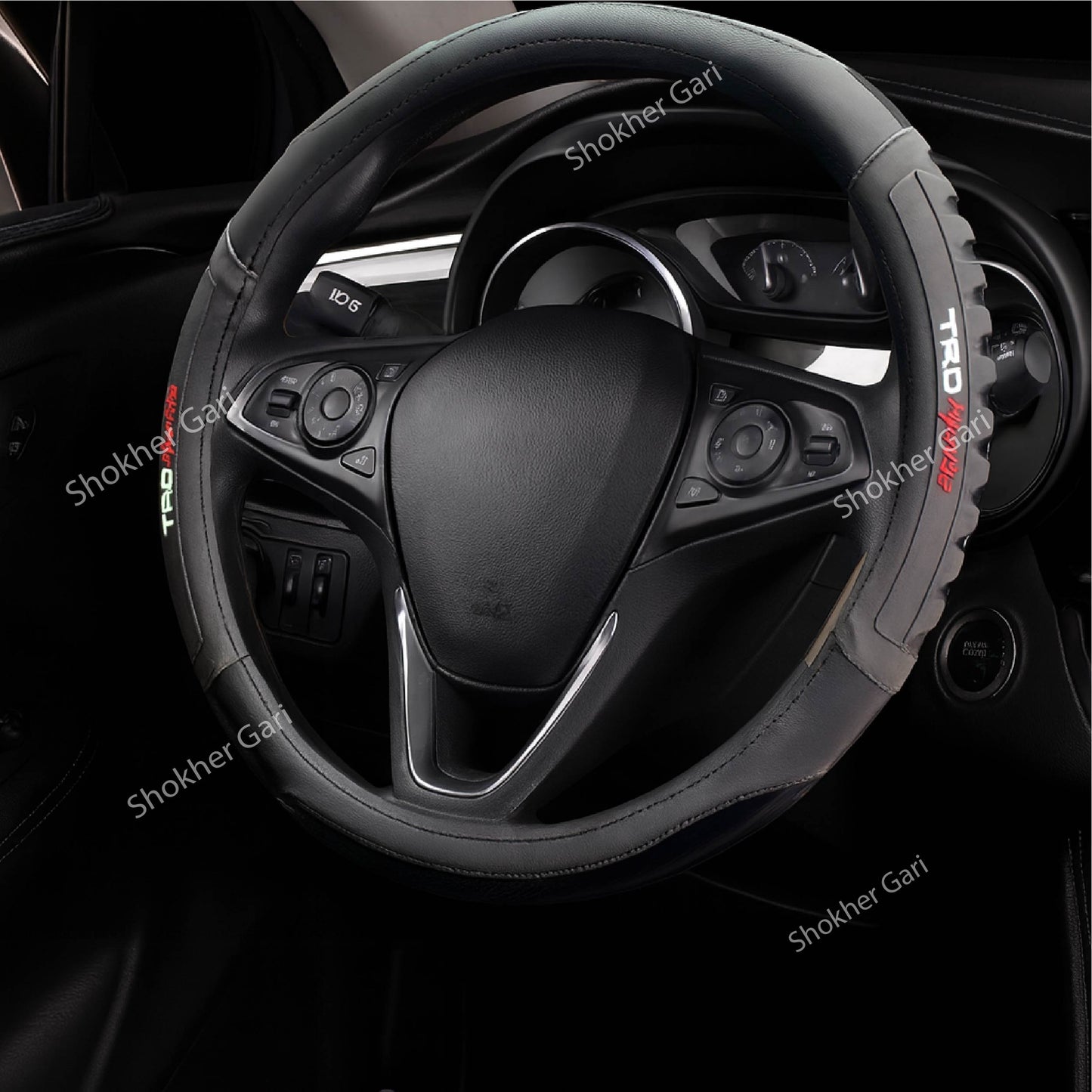 Stylish Artificial Leather TRD Steering Cover 3 Colours
