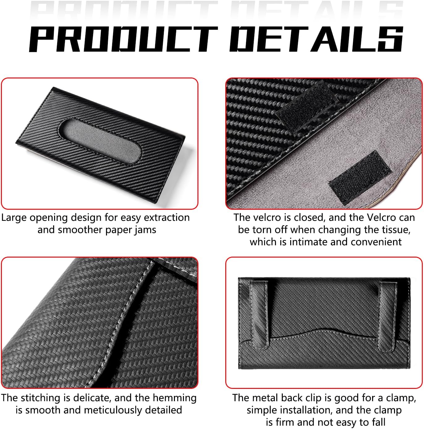 Carbon Fiber Car Sun Visor Tissue Box