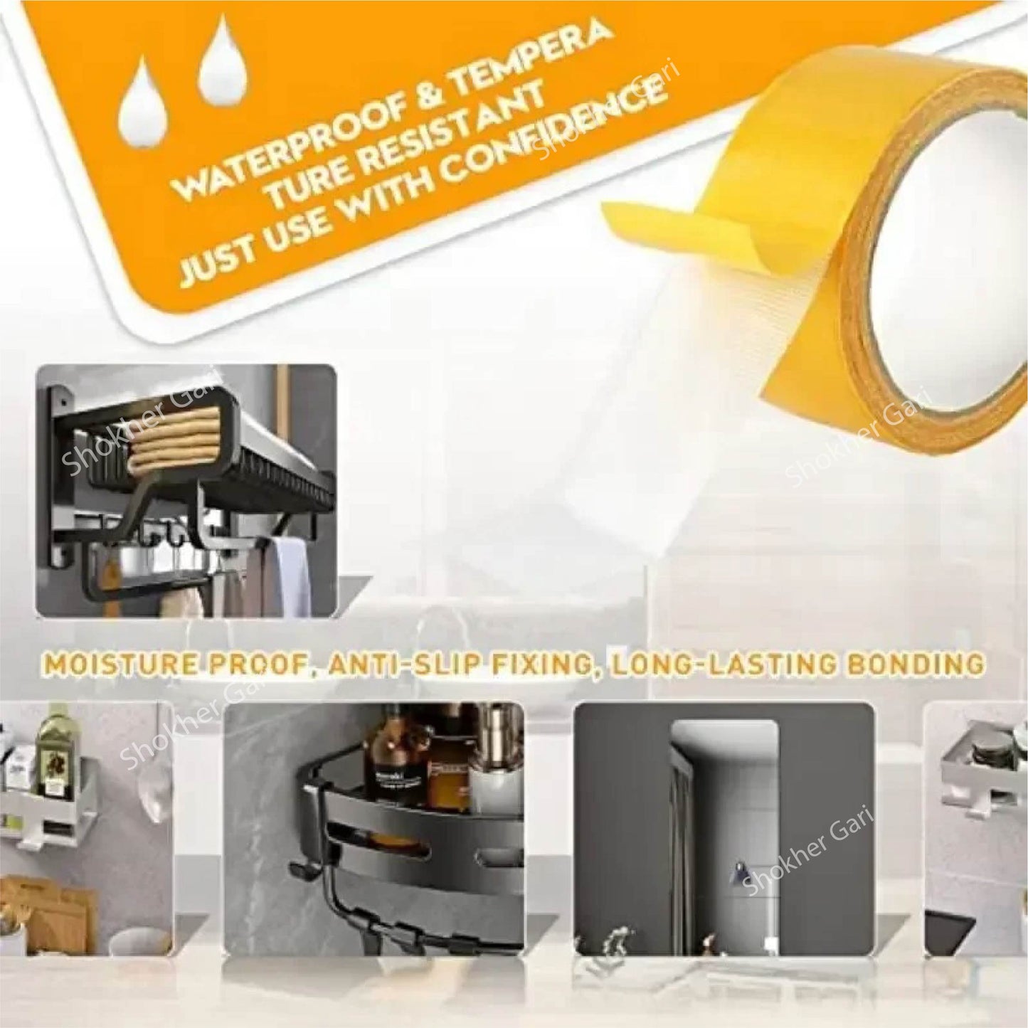 Double-sided tape on white background