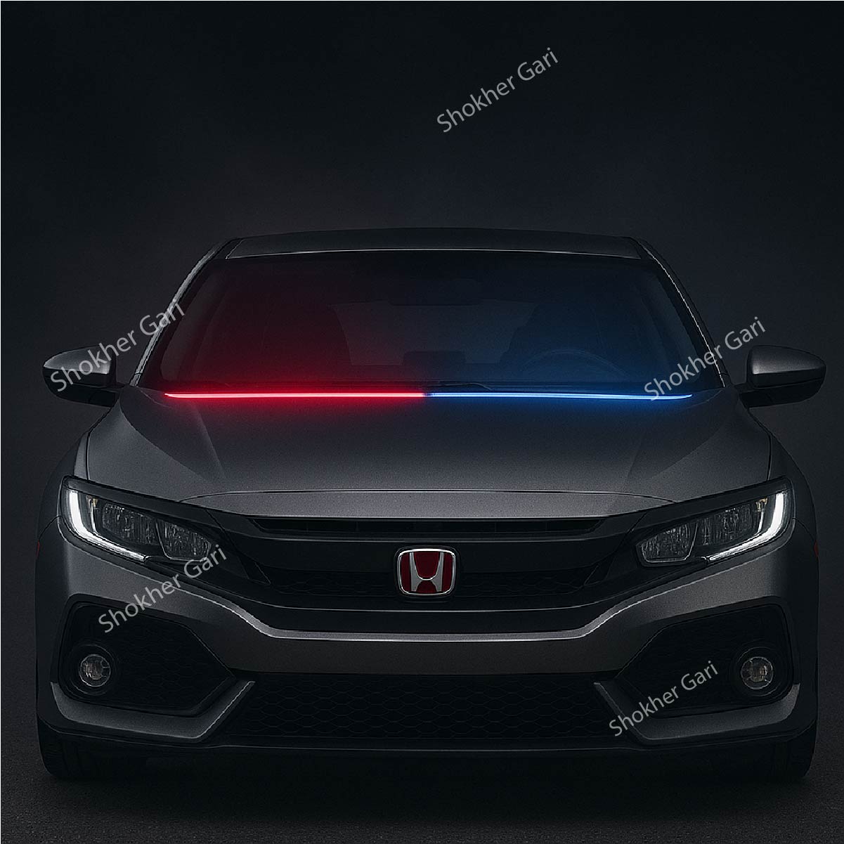 Car Dashboard Polish Strip Light Red & Blue Color image 2