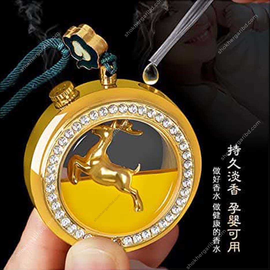 Car Deer Golden Hanging Chain & Air Freshener