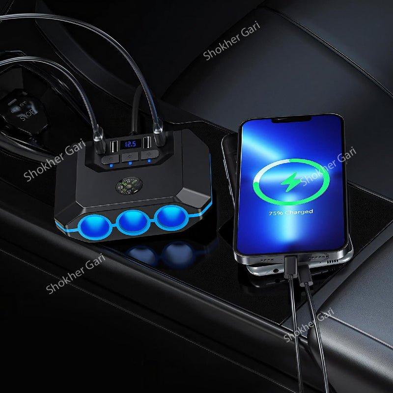 Anchtek 120W Car Cigarette Lighter Adapter USB Fast Charger