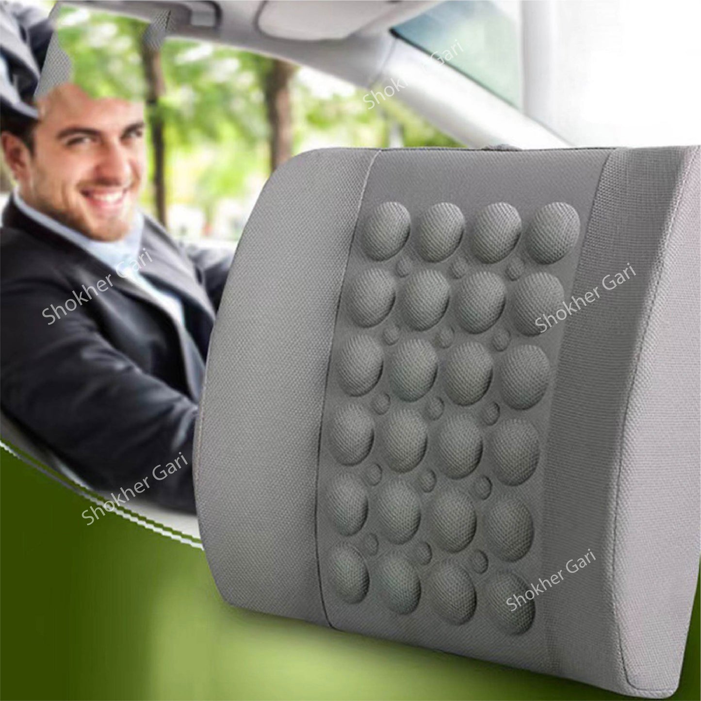 Car Seat Massage Cushion-Back Pain Relief Seat Massager-No1 - Ash image