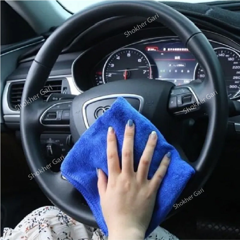 Car Cleaning Dry Microfiber Towel (Blue) 15*25cm image 7