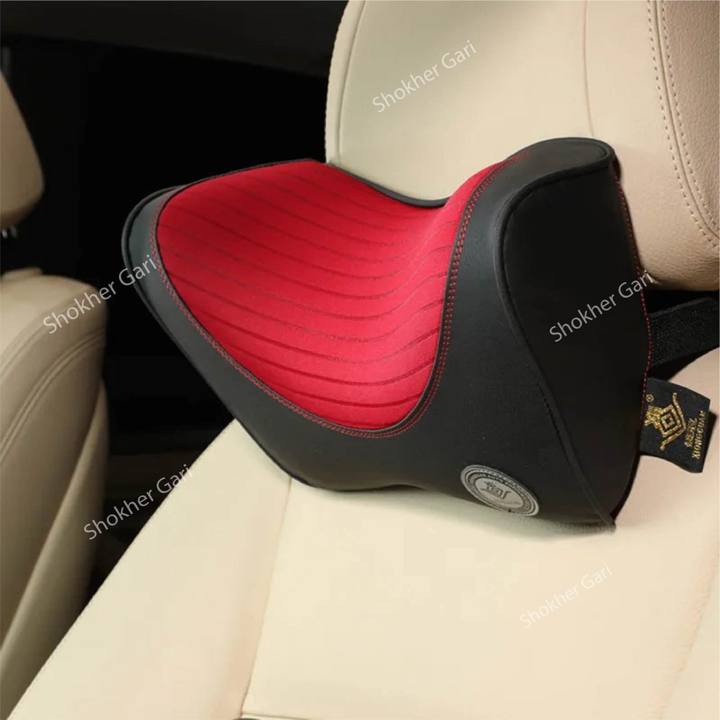 Comfortable U Shape Memory Foam Car Neck Pillow - Maroon image