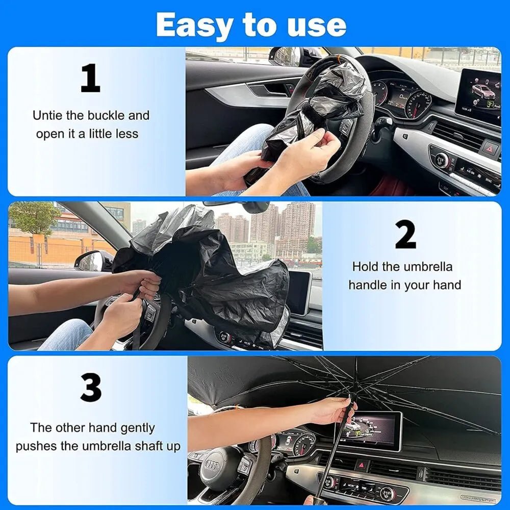Compact Windshield Sun Shade Umbrella for All Car