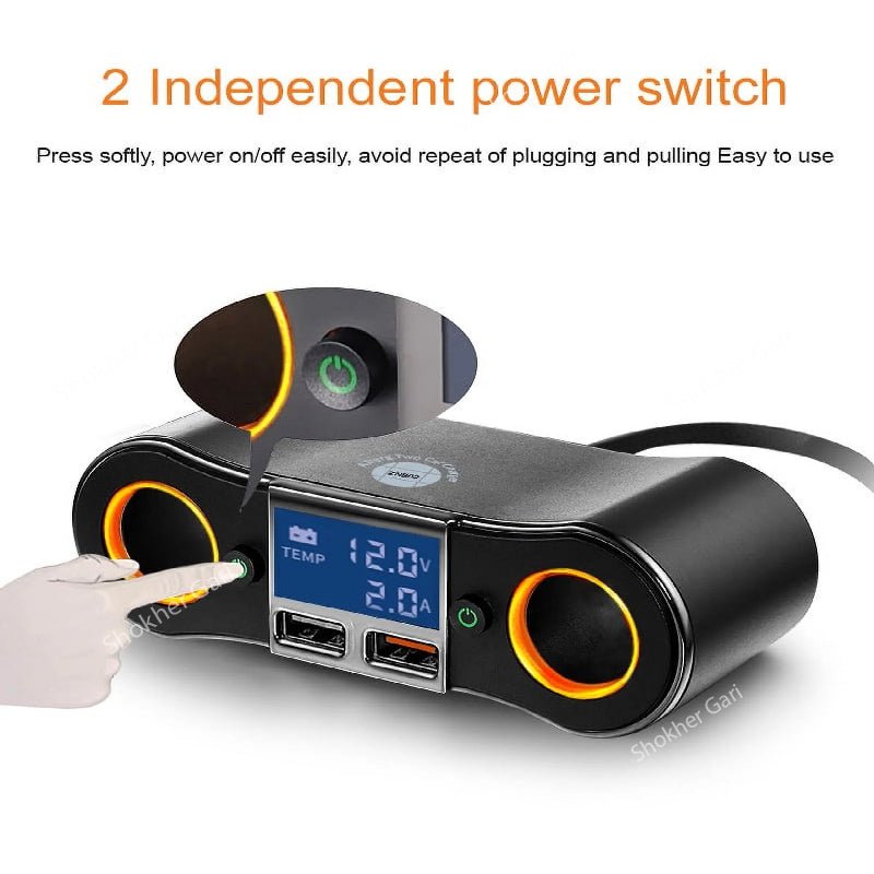 Car Socket Power Adapter with Real Time Display