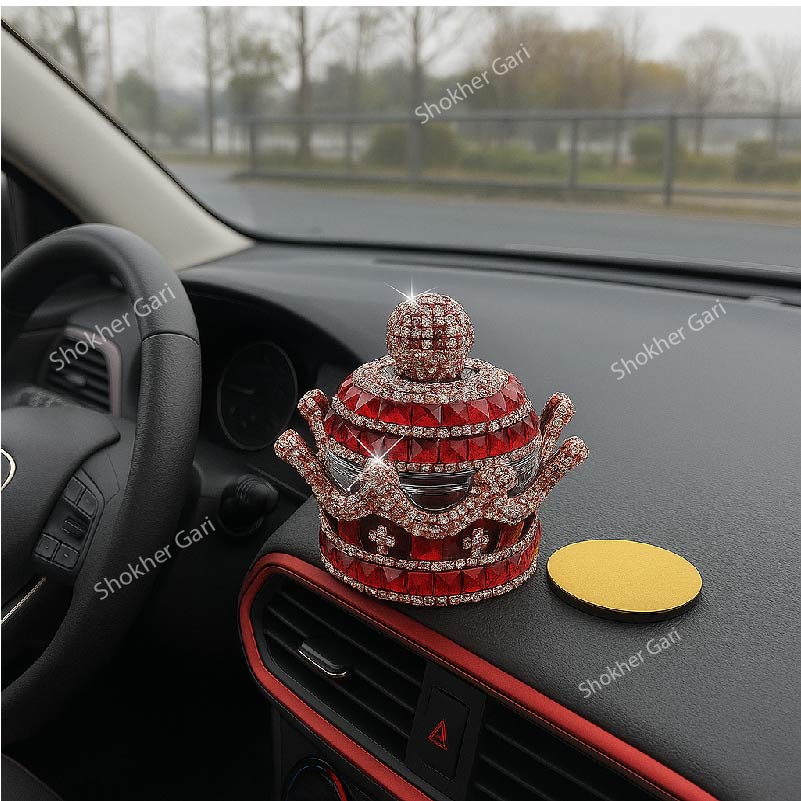 Crystal Crown Car Air Freshener - Crystal Car Fragrance Ornament with Refreshing Smell