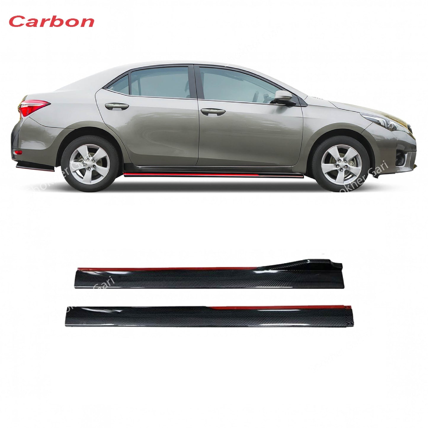 Universal Side Skirt Extension Rocker Plate Lip Black 5950 TK Carbon 7450 TK