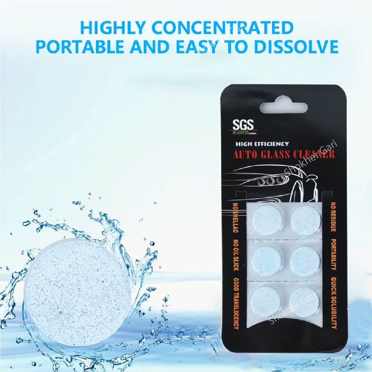 Car Windshied Washer Washing Tablet 6 pcs set