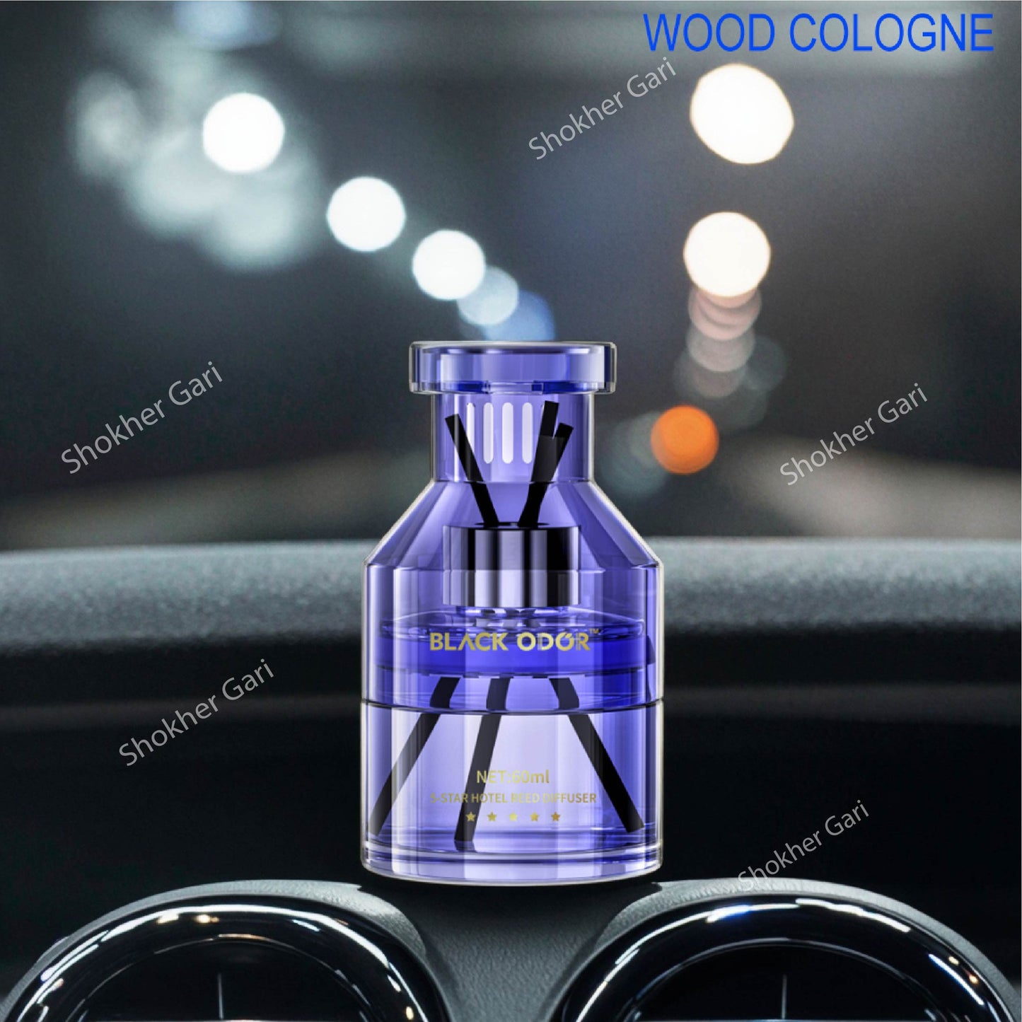 Car Modern Luxury Solid Glass Air Freshener Black Oud Perfume