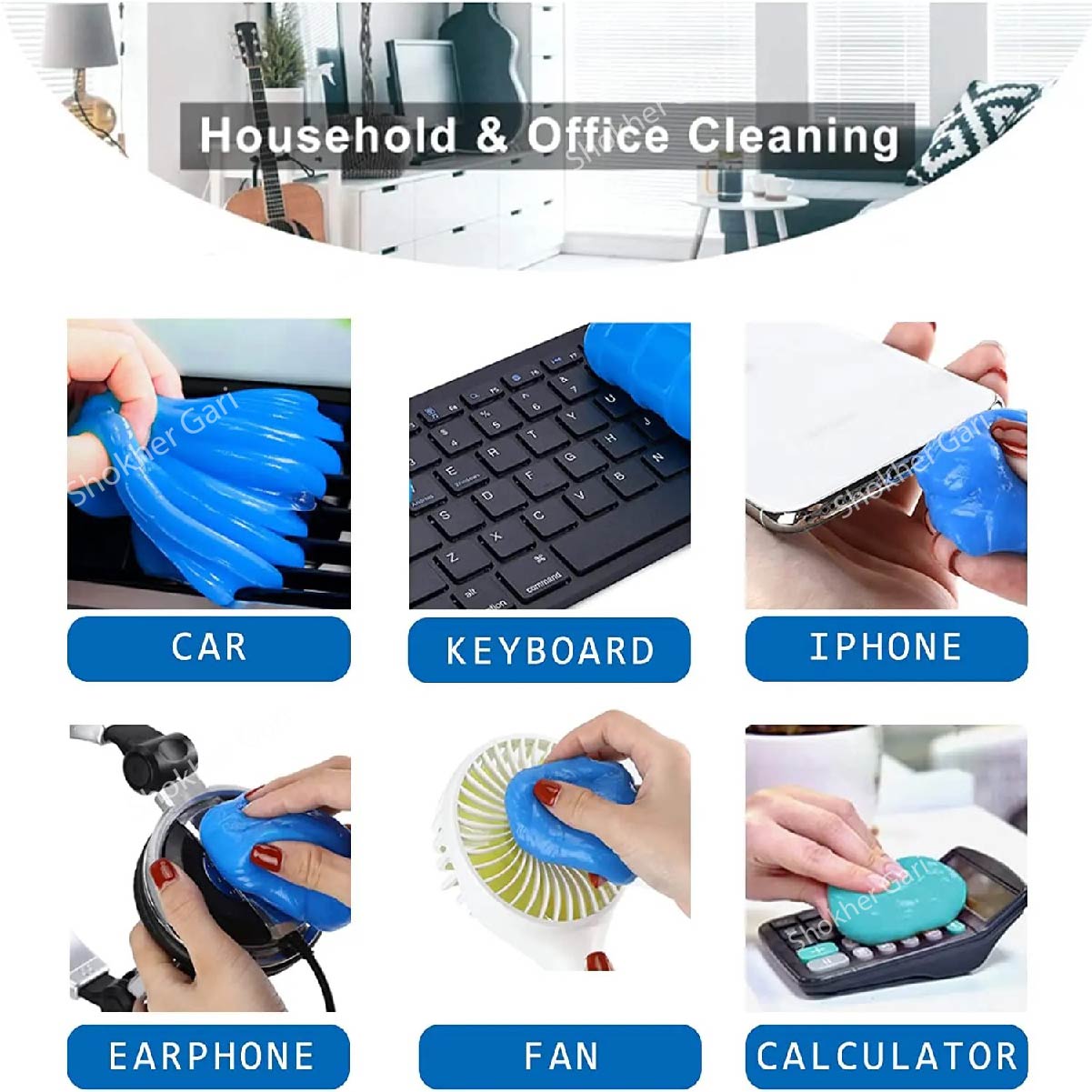 1pcs Top Quality Car Cleaning Gel Reusable Magic Dust Cleaner for Car and Home