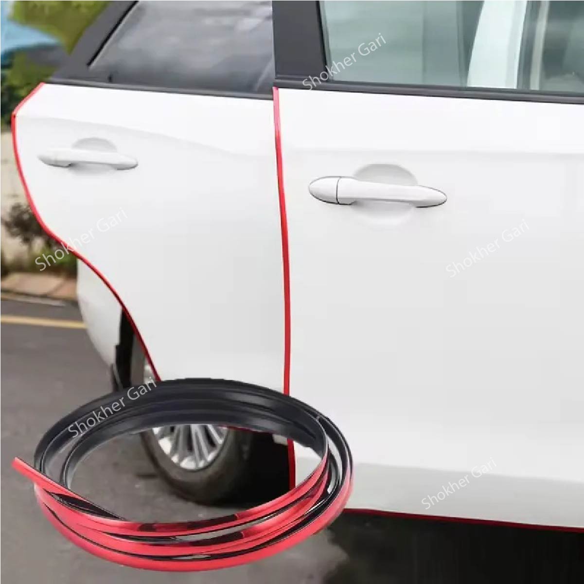 Electroplating rubber strip car door guard 16.4 FT