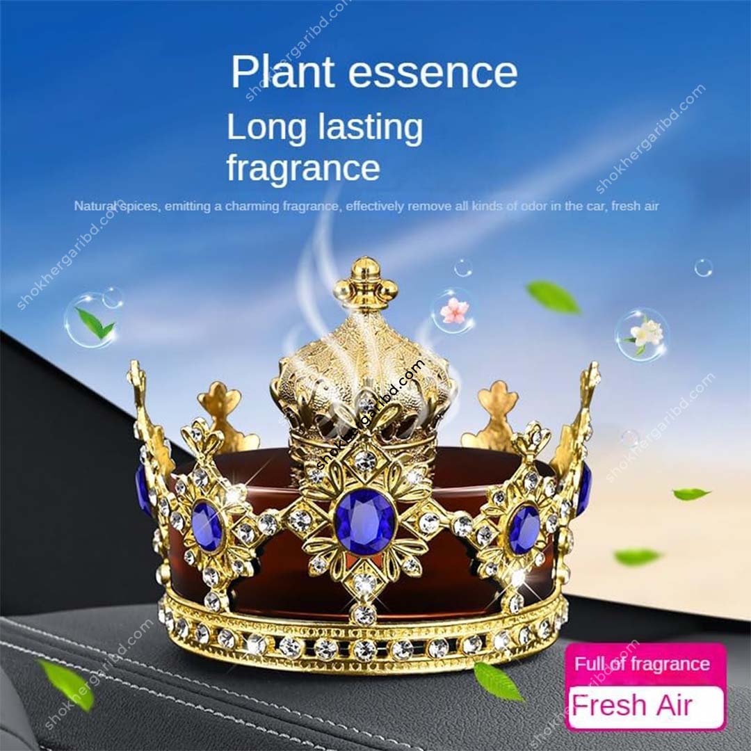 Golden Stone Crown-Shaped Car Air Freshener Elegant Design