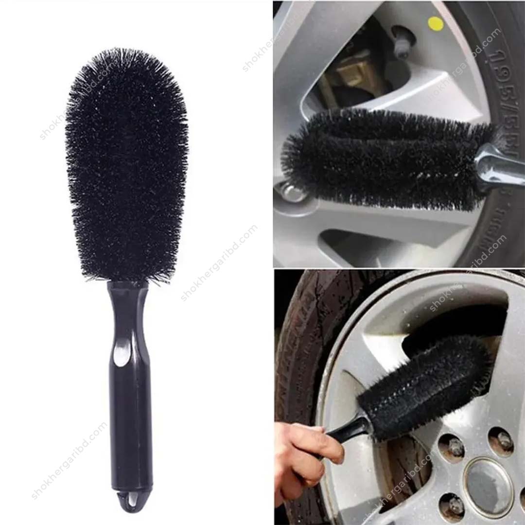 Black 1pc Universal Car Wheel Rims Brush
