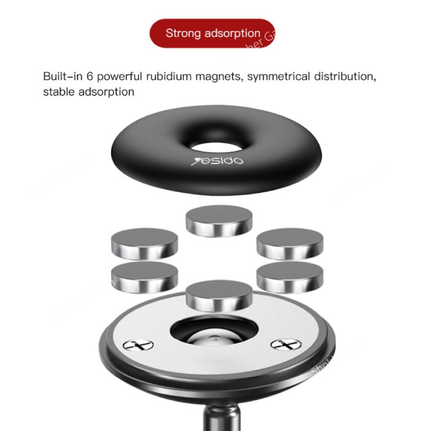 YESIDO C93 360° Rotation Magnetic Car Phone Holder