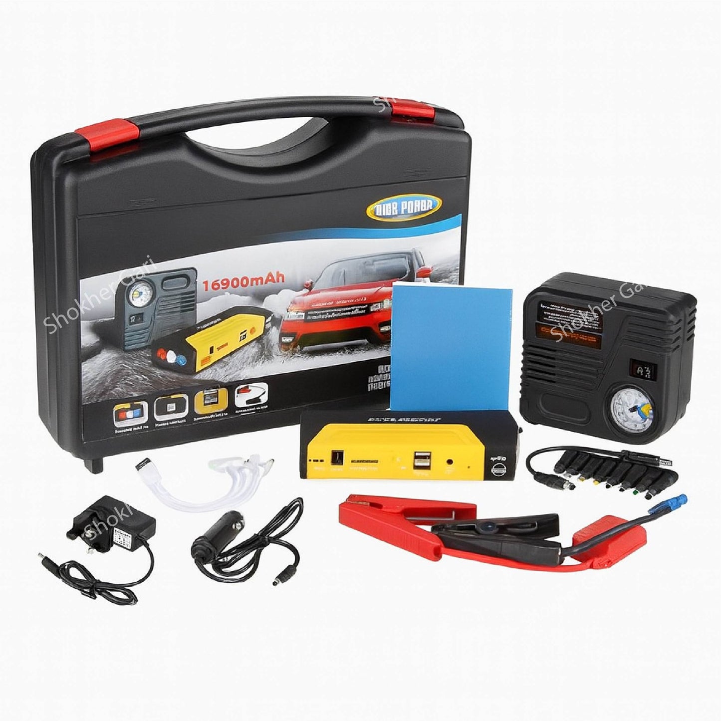 Emergency Car Battery Jump Starter With Tyre Inflator