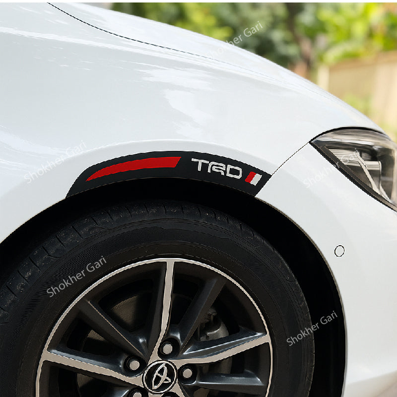 4pcs Universal PVC Soft Vehicle Wheel Brow Protector Sticker 4 Pices Set - TRD image