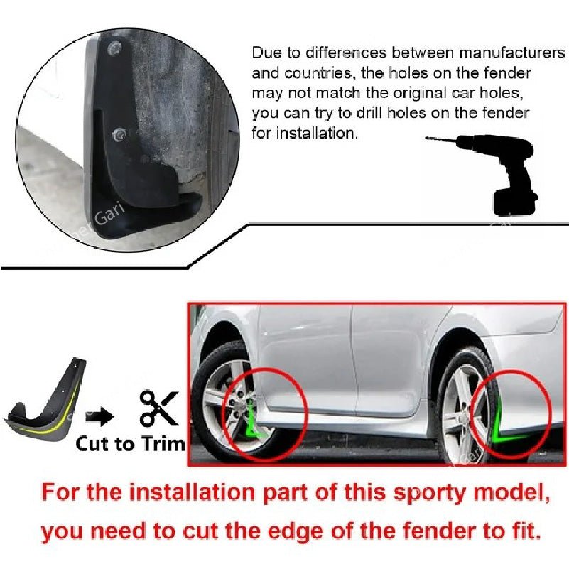 M/Y Universal Car Mudguard 4pcs Set