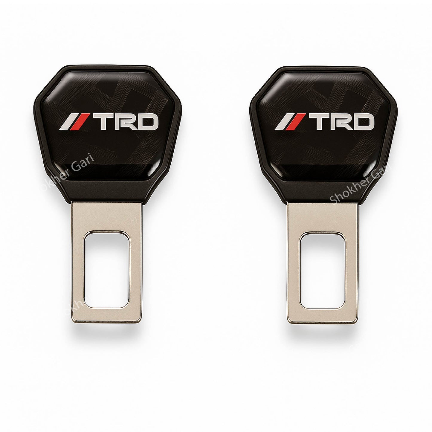 Car Metal Carbon Style Seat Belt Clip 2pcs
