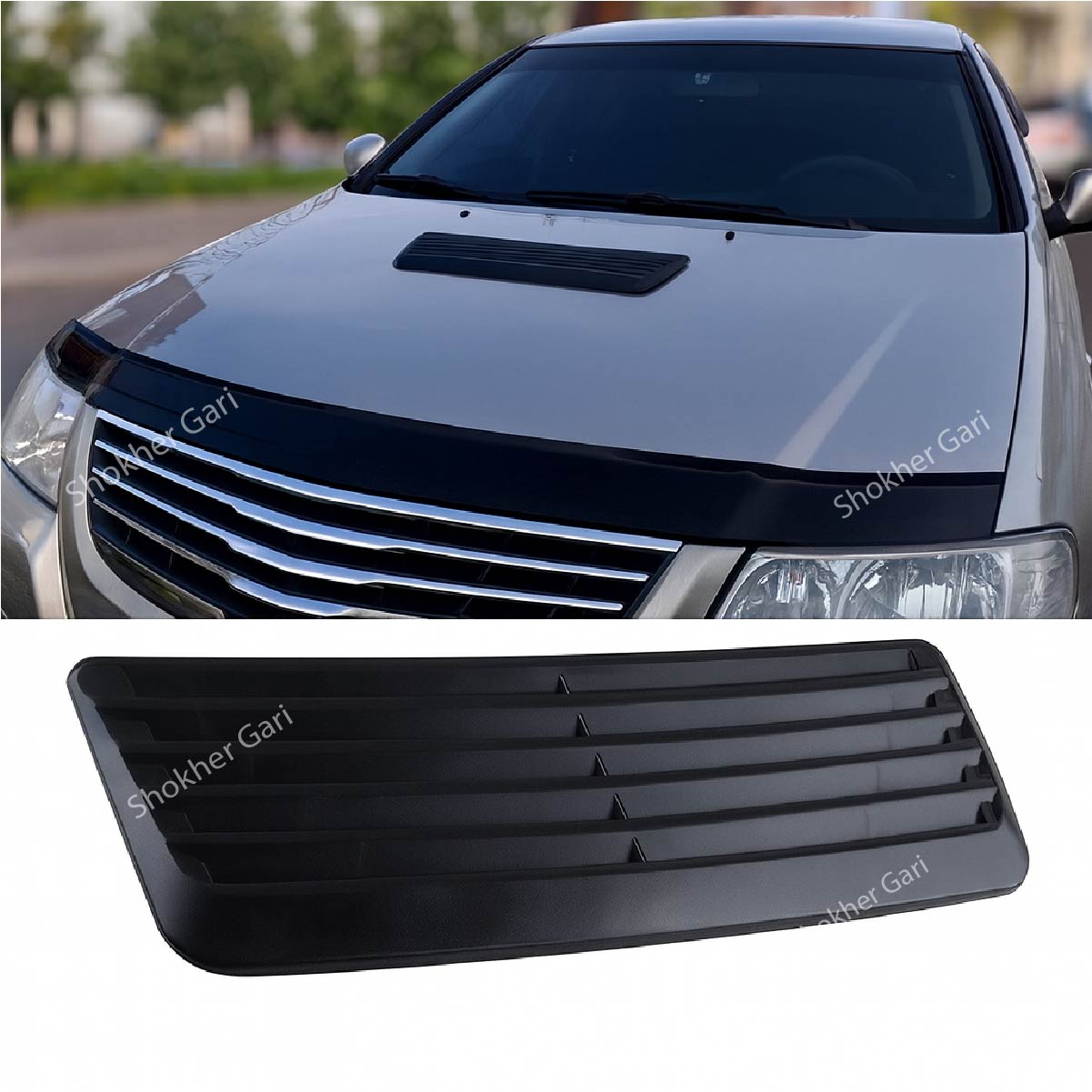 Car Engine Hood Louver Air Intake Outlet Cover - Black image