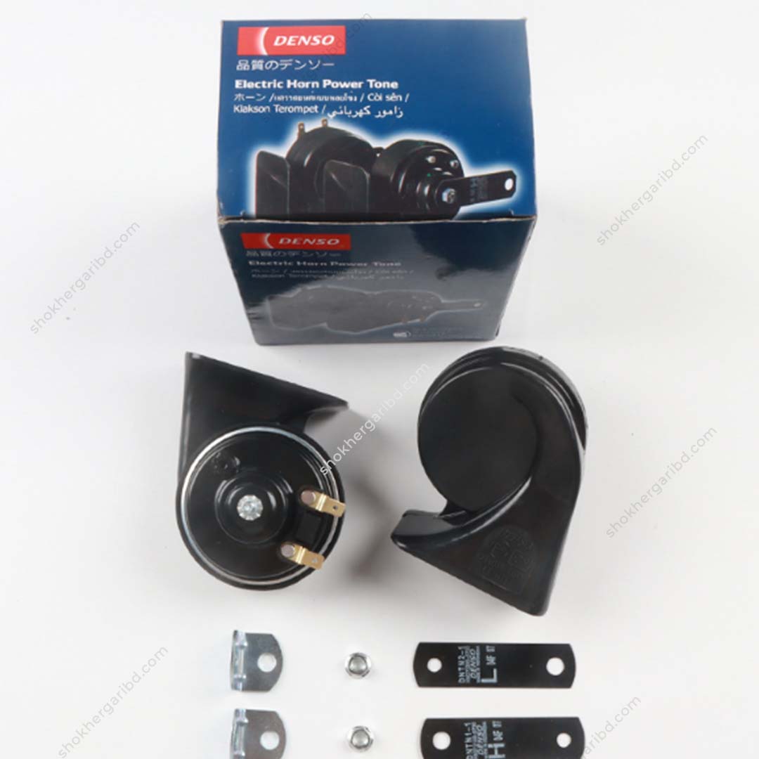 Car Original Denso Loud Sound Electric Horn Power Tone 12W Snail 02 pcs Set -