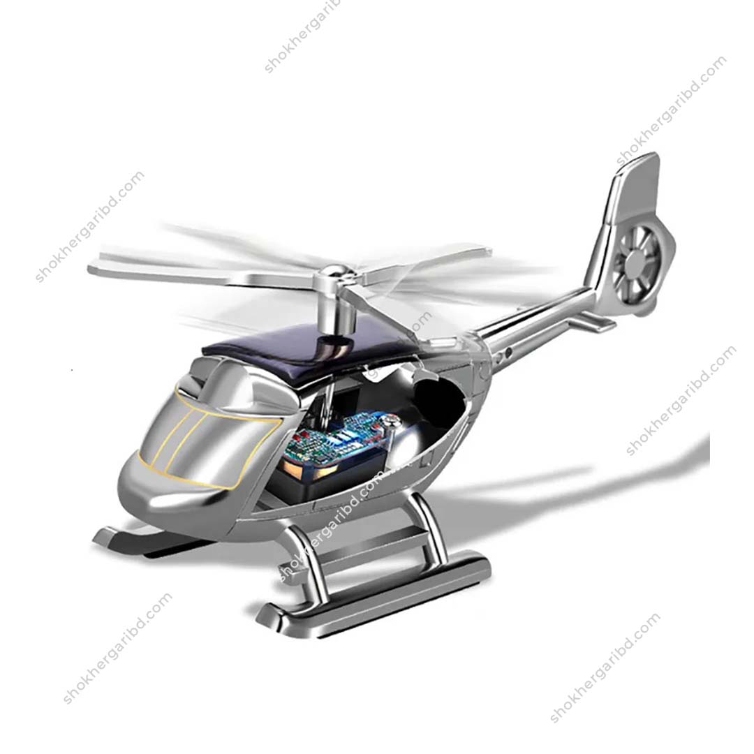 Car Golden Zinc Alloy Solar Helicopter perfume