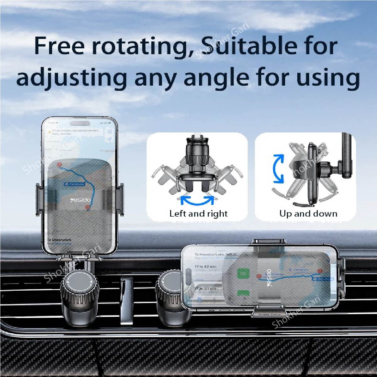 Yesido C242 Adjustable Car Air Vent Mechanical Phone Holder