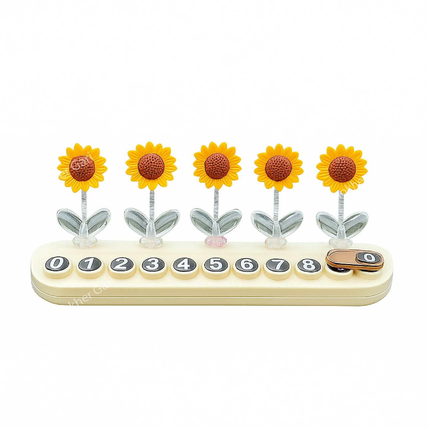 Car Sunflower Showpiece Dashboard Perfume with Mobile Number