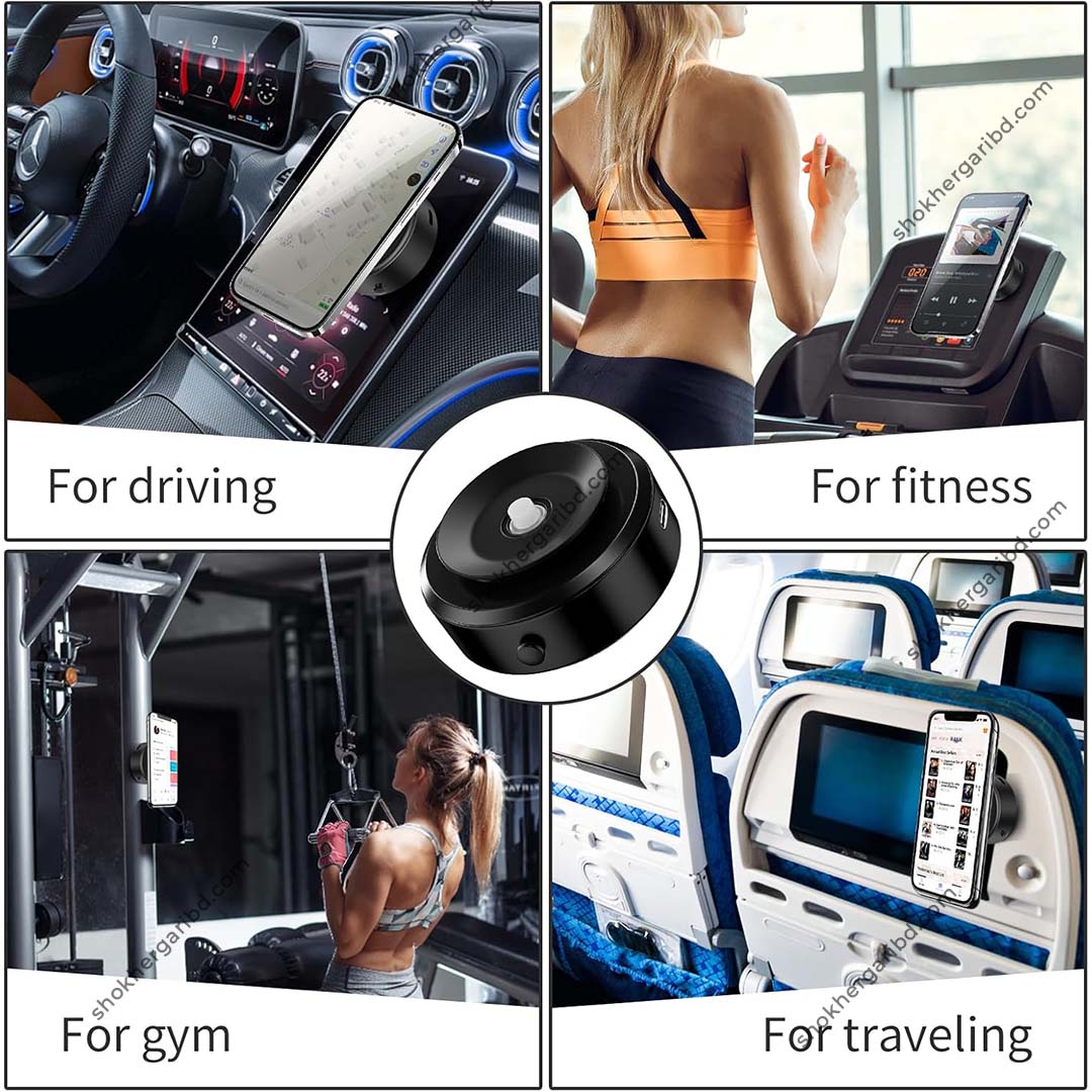 Magnetic Suction Cup Mobile Holder - Vacuum System Rechargeabl