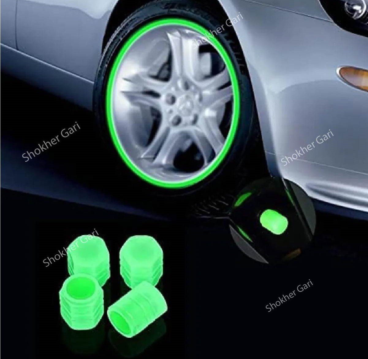 Radiant Car Tire Valve Cap 4 Pcs Set