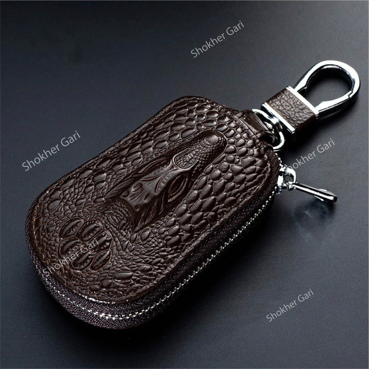 Crocodile Leather Key Holder