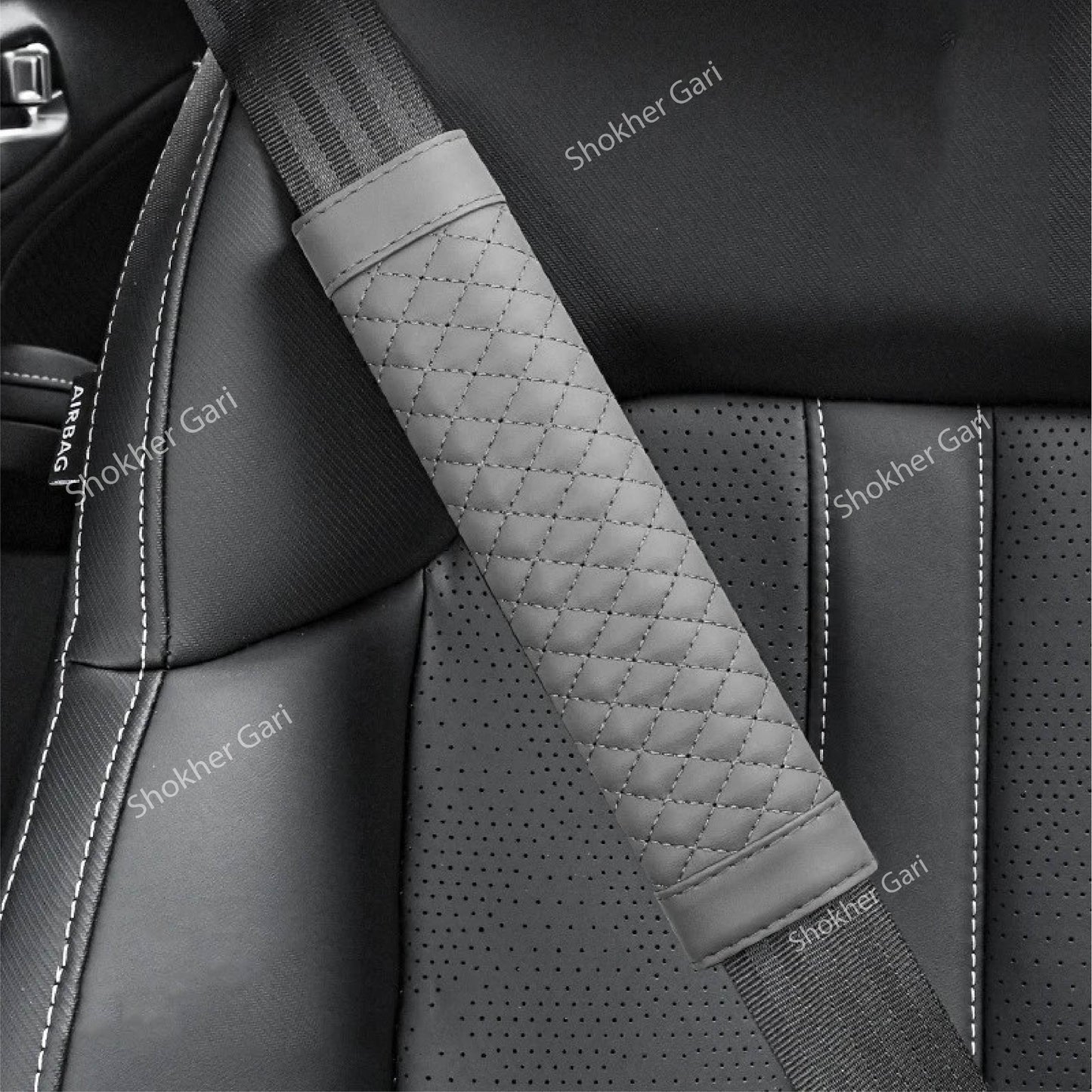 Soft Artificial Leather Car Seat Belt Shoulder Pad 2PCS