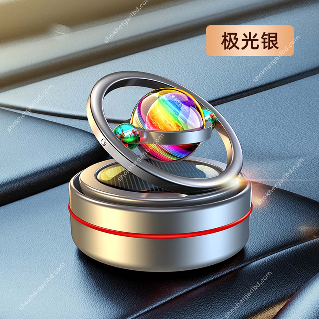 Planet Style Car Dashboard Solar Perfume - Silver image