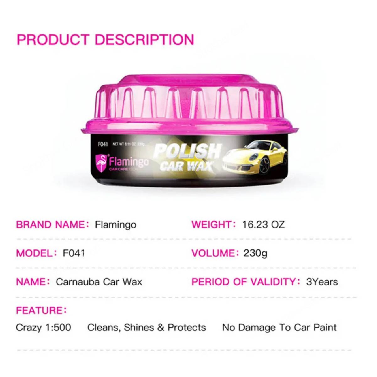 Flamingo - Polish Wax for Cars 230gm image 3
