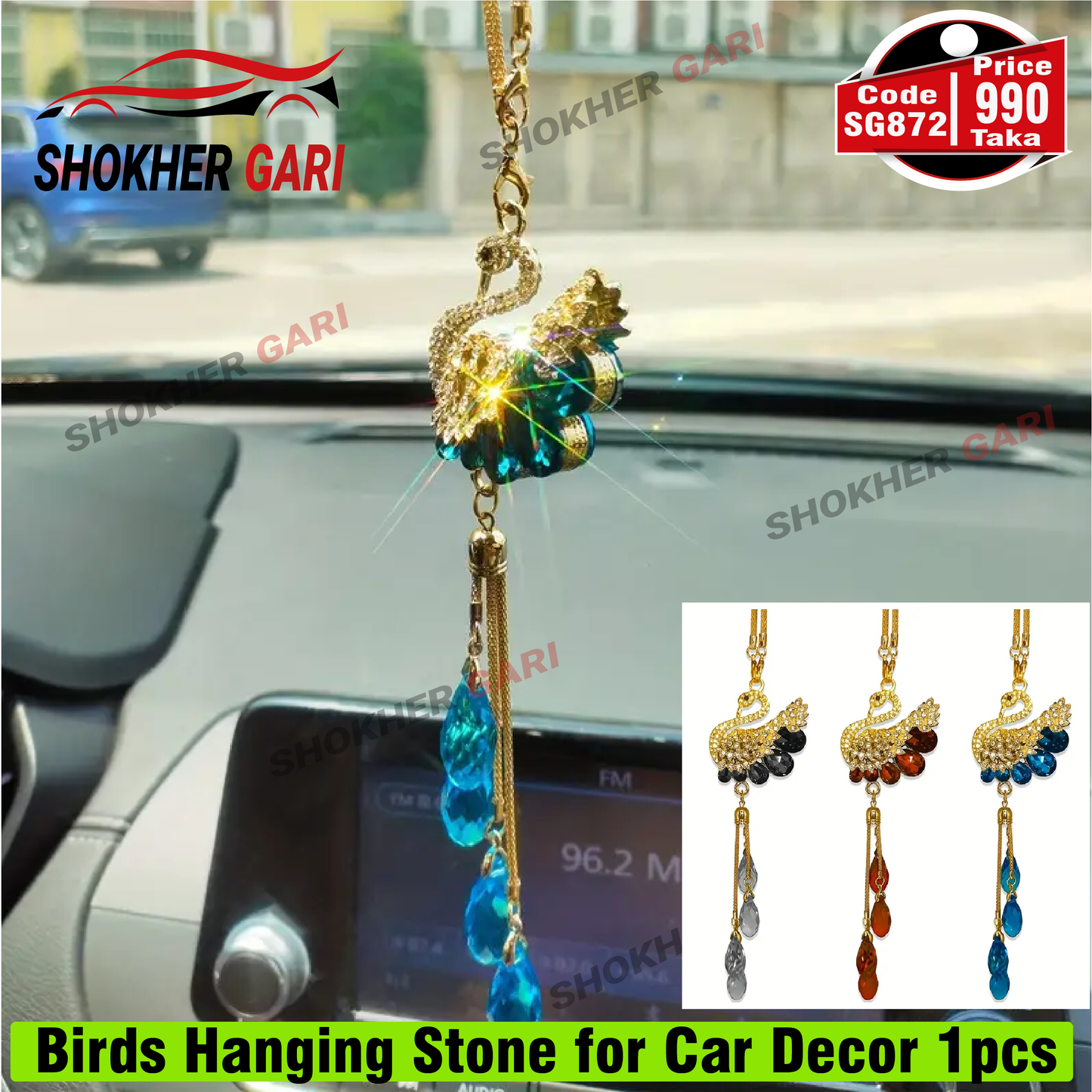 Birds Hanging Stone for Car Decor 1pcs image 0