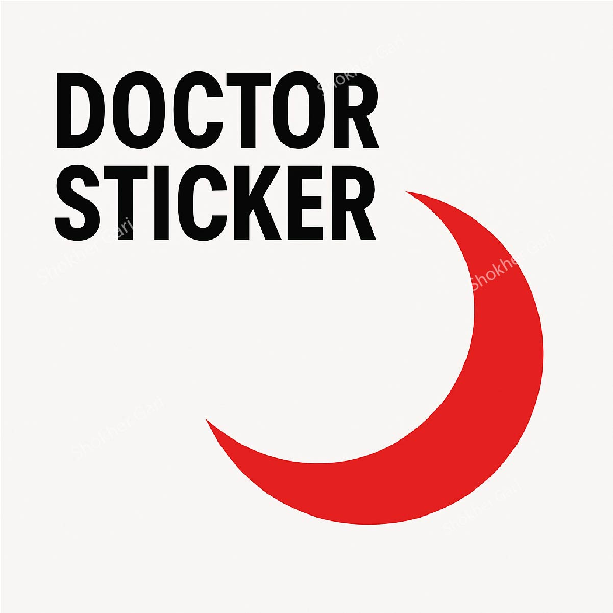 Car 2 Pcs Doctor Sticker Moon logo (Red) image 2