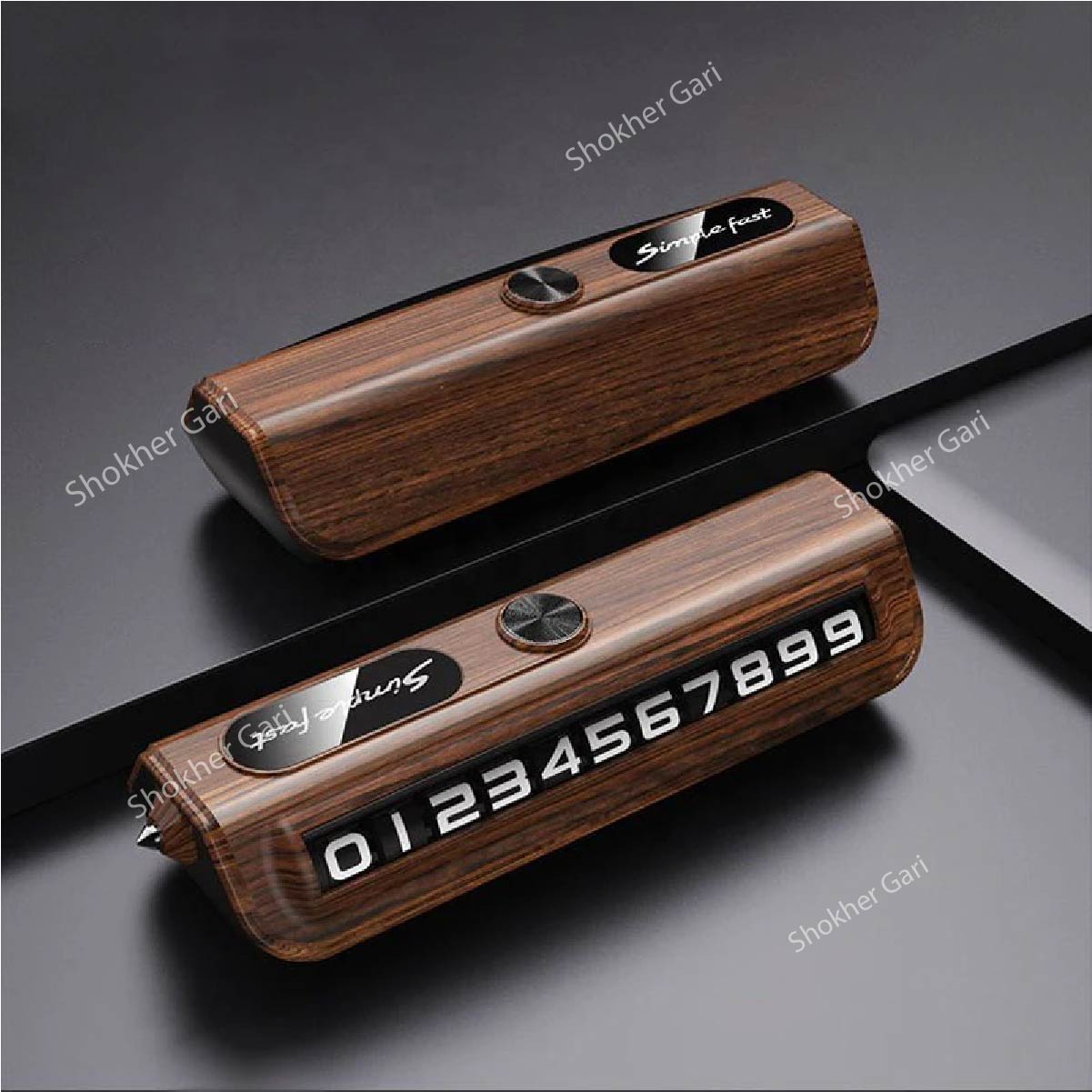 1pcs Window Breaker & Temporary Car Parking Number - Wooden image