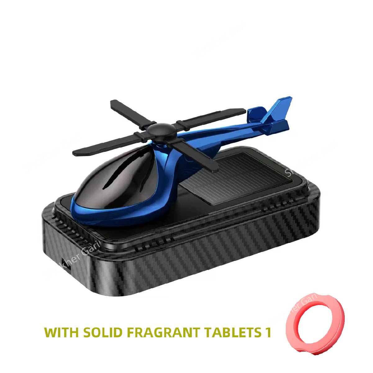 1pcs Car Carbon Helicopter Solar Perfume