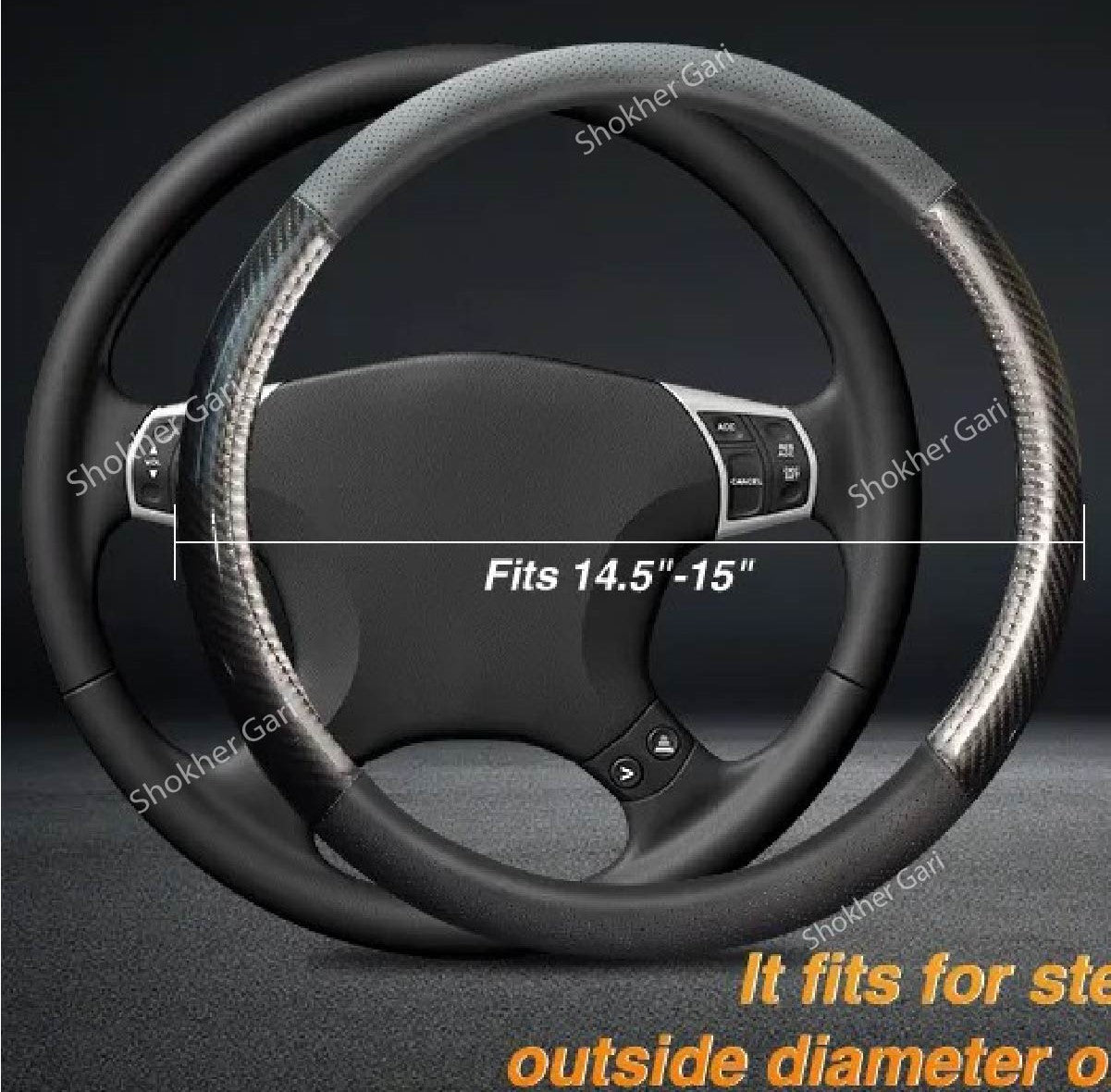 Matt Carbon Car Steering Wheel Cover image 3