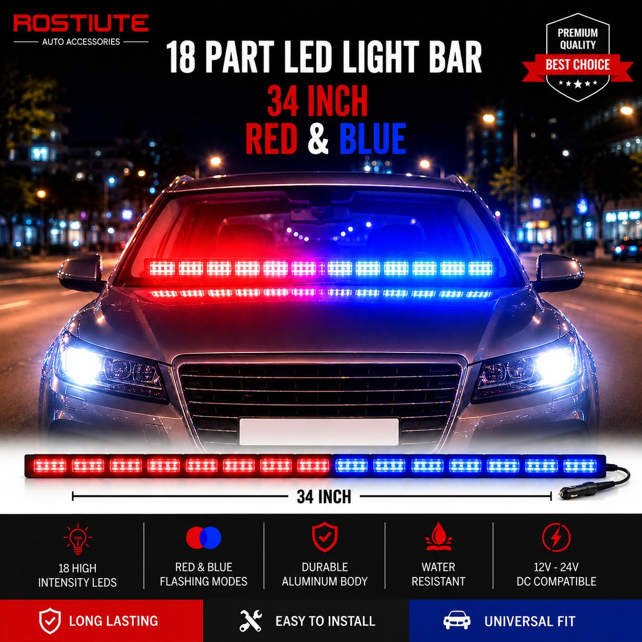 Car Dashboard Big Police Light 1pcs
