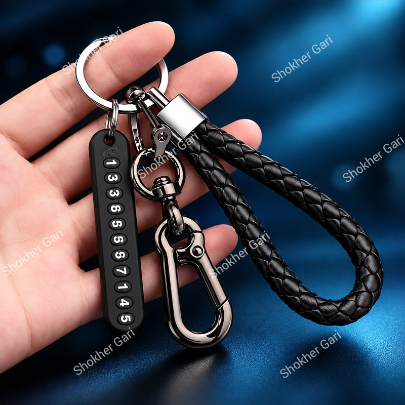 Mobile Number Keyring 1pc Car Parking Contact Number Keychain Bangladesh - Shokher Gari BD