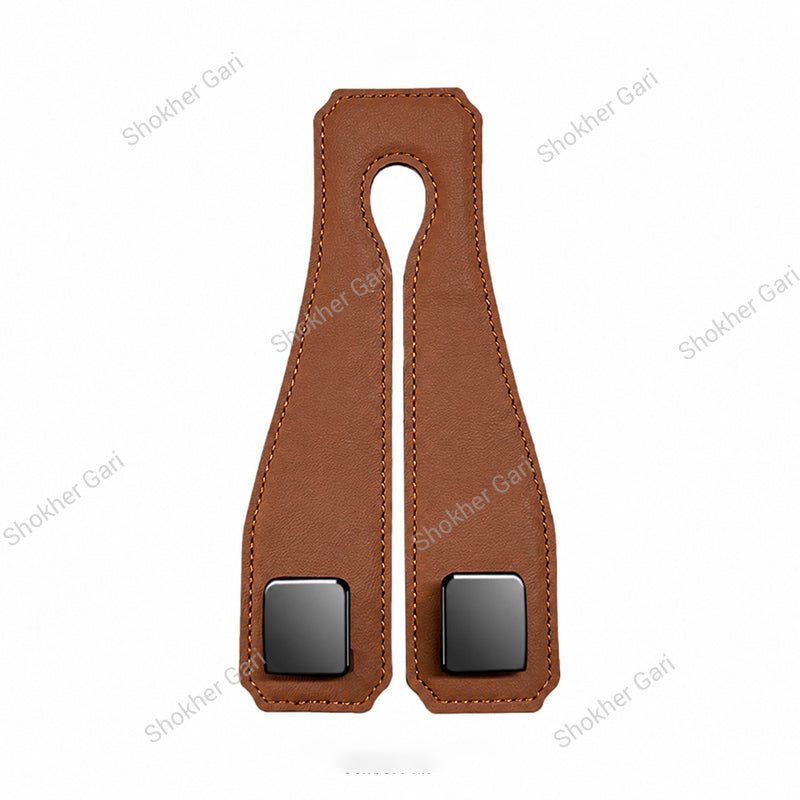 1Pcs Portable Car Seat Hooks Pu Leather & Metal