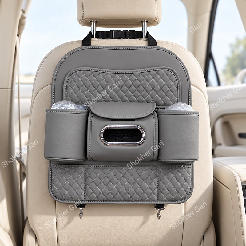 Car Mini Artificial Leather Seat Back Organizer