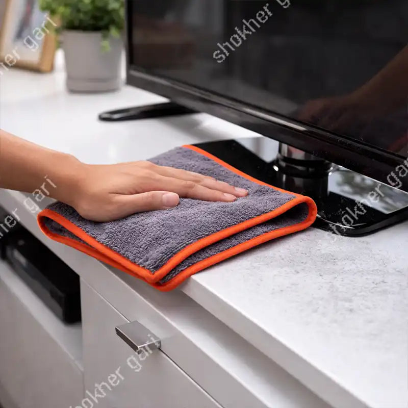 1 pcs Red border Car Microfiber Drying Towel