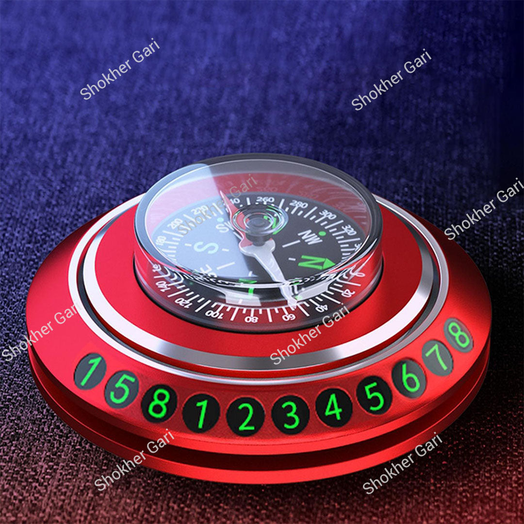 Car Dashboard Compass And Parking Number Holder