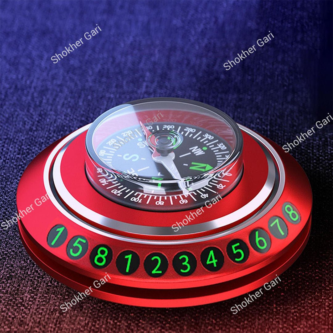 Car Dashboard Compass And Parking Number Holder