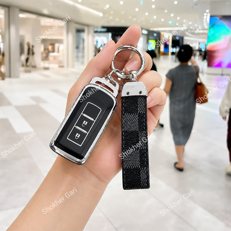 M/Y Silver TPU Remote Cover & Amp; Keyring For Mitsubishi Outlander,Xpander, Eclipse Cross,LAncer