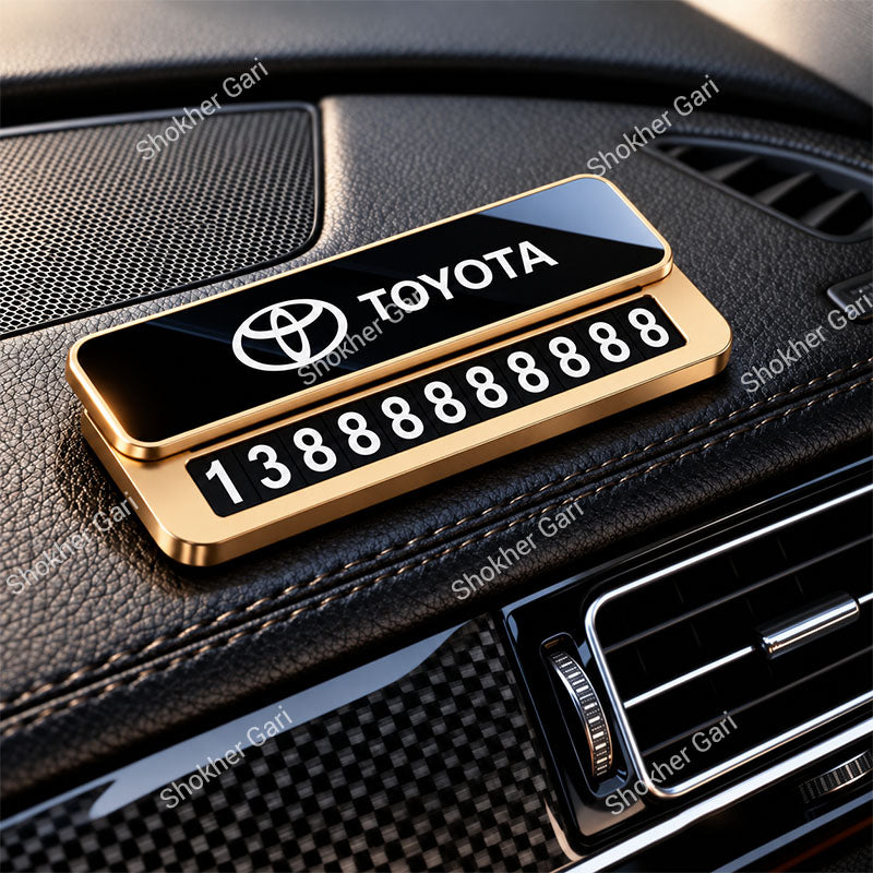 Car Toyota Hidden Parking Contact Number Card